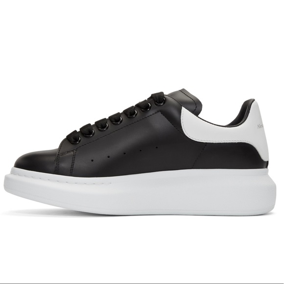black and white alexander mcqueen sneakers
